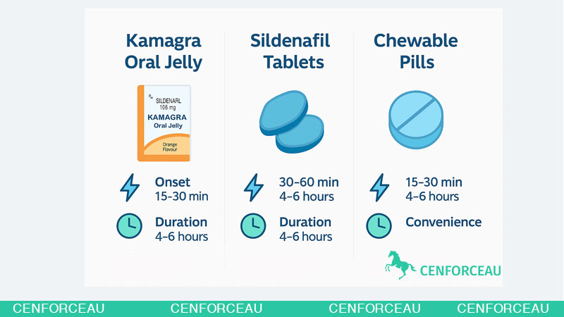 Infographic Showing Kamagra Oral Jelly Sildenafil Tablet